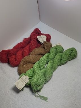 Rowan Tweed Yarn Bundle - Green, Brown, Red - 5 SKEINS - NWT
